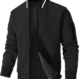 Men's Long Sleeve Quilted Lined Flannel Shirt Jacket with Hood