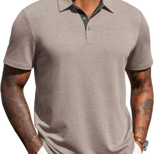 Mens Polo Shirts Short Sleeve Casual Summer Polo Tee Classic Collared Golf Stylish Tops